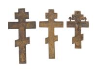 Five Russian Cast Bronze Crosses