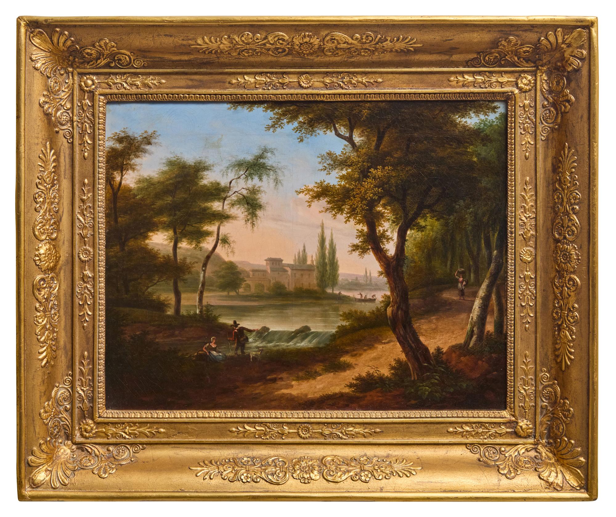 Meeting by the River; accompanied by Transporting Livestock on the River