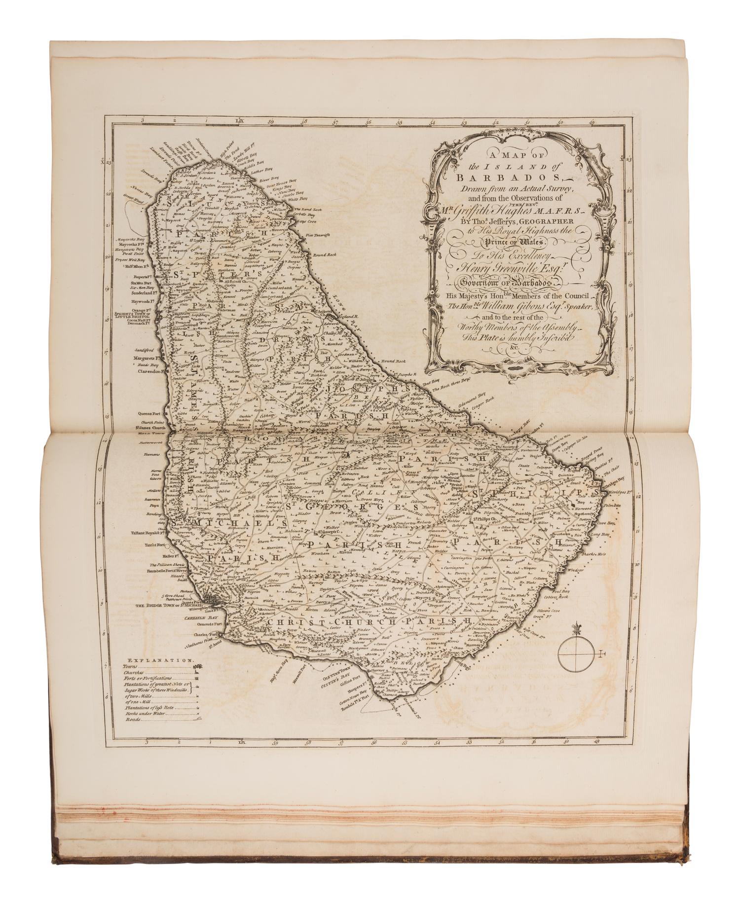 HUGHES, Griffith (1707-1779). The Natural History of Barbados . London: for the Author, 1750.