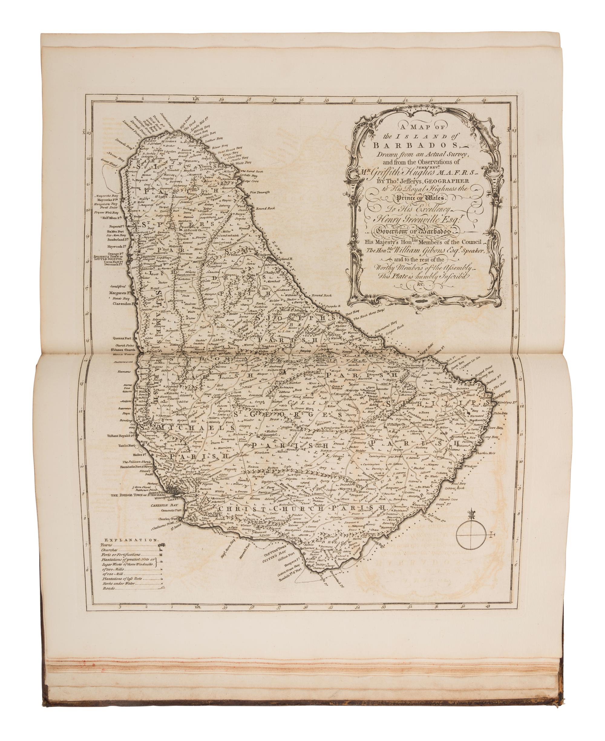 HUGHES, Griffith (1707-1779). The Natural History of Barbados . London: for the Author, 1750.