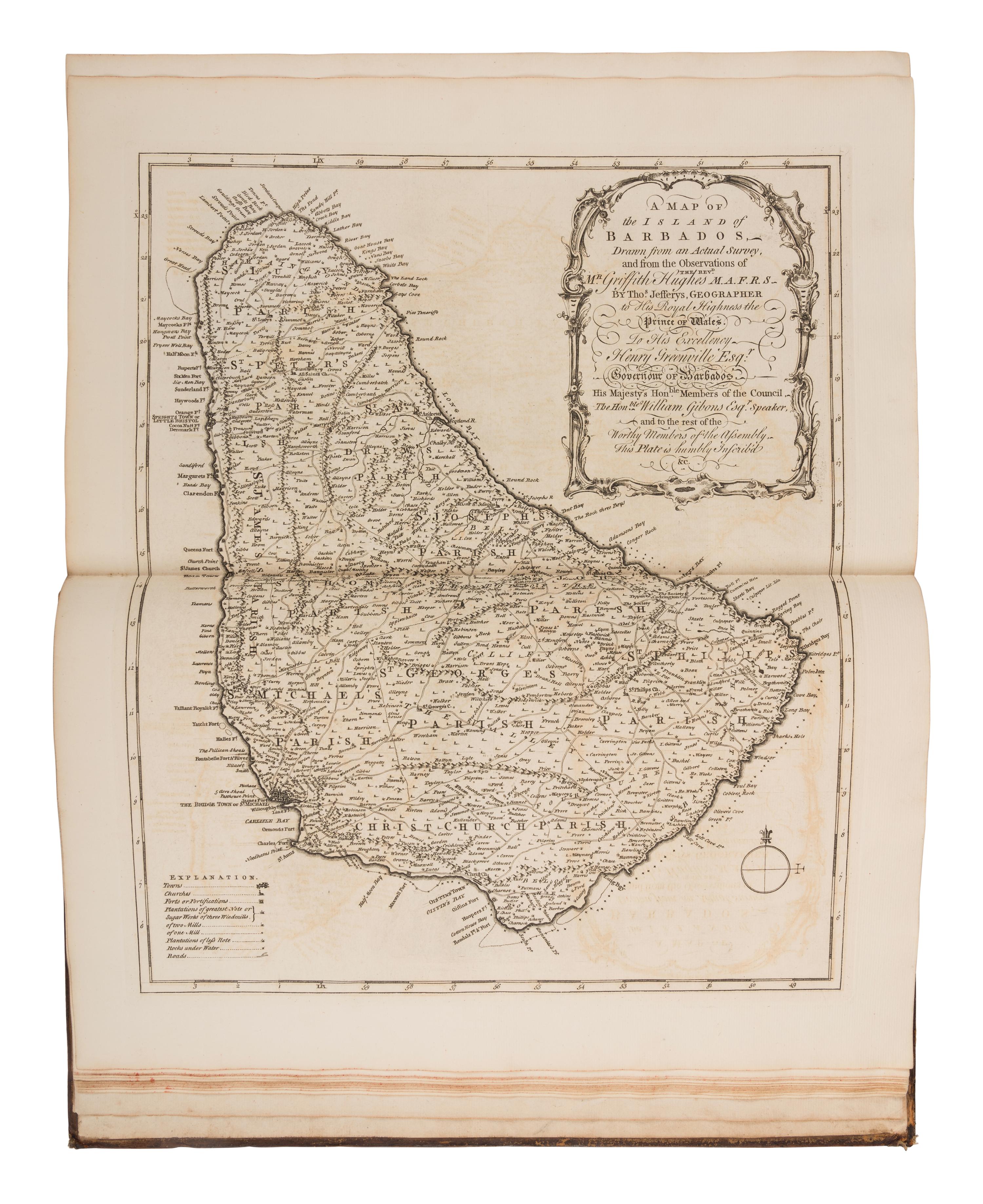 HUGHES, Griffith (1707-1779). The Natural History of Barbados . London: for the Author, 1750.