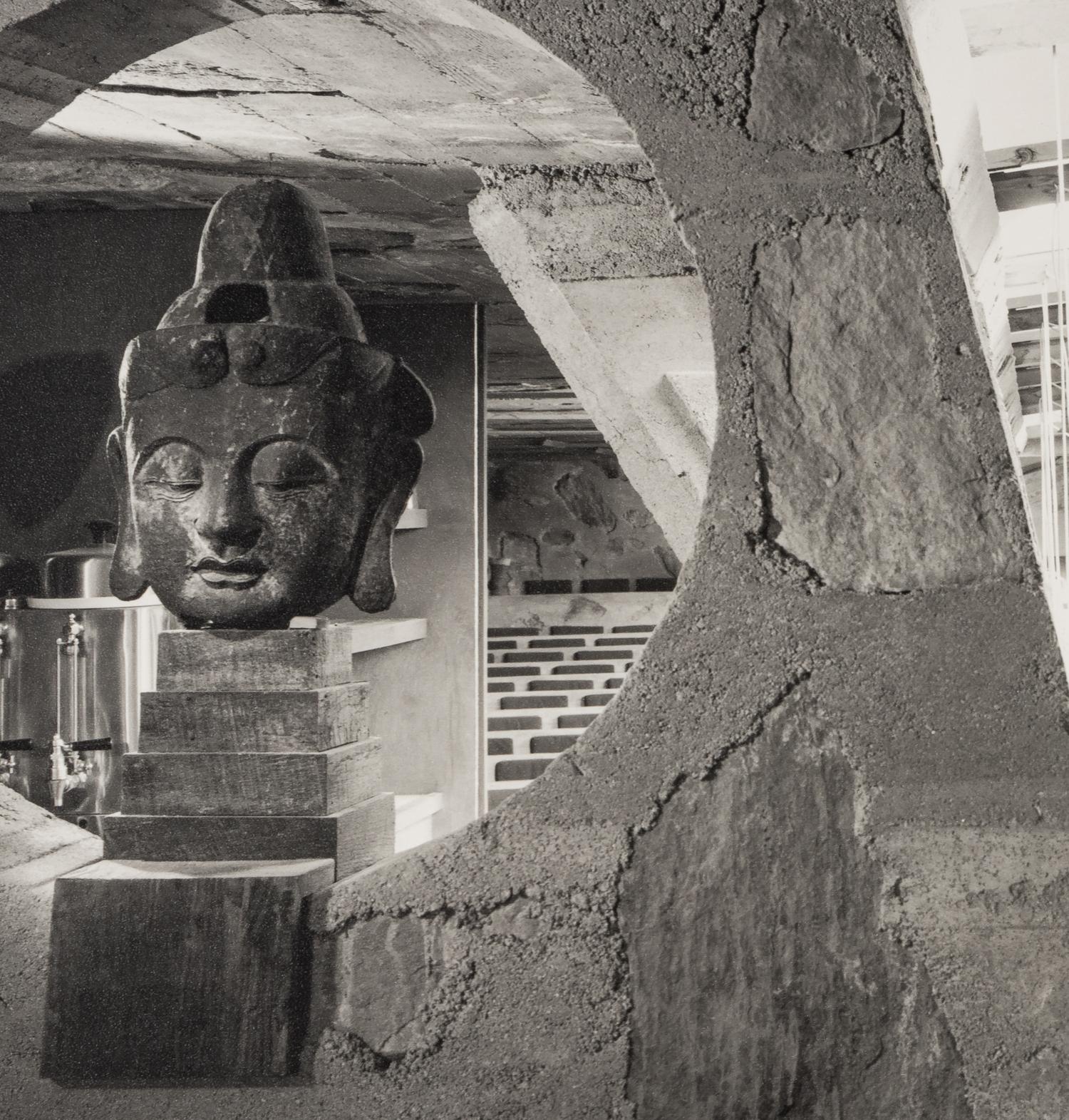 Ezra Stoller (1915-2004) Cabaret theatre hall with bust, Taliesin West (Frank Lloyd Wright,) 1951