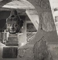 Ezra Stoller (1915-2004) Cabaret theatre hall with bust, Taliesin West (Frank Lloyd Wright,) 1951