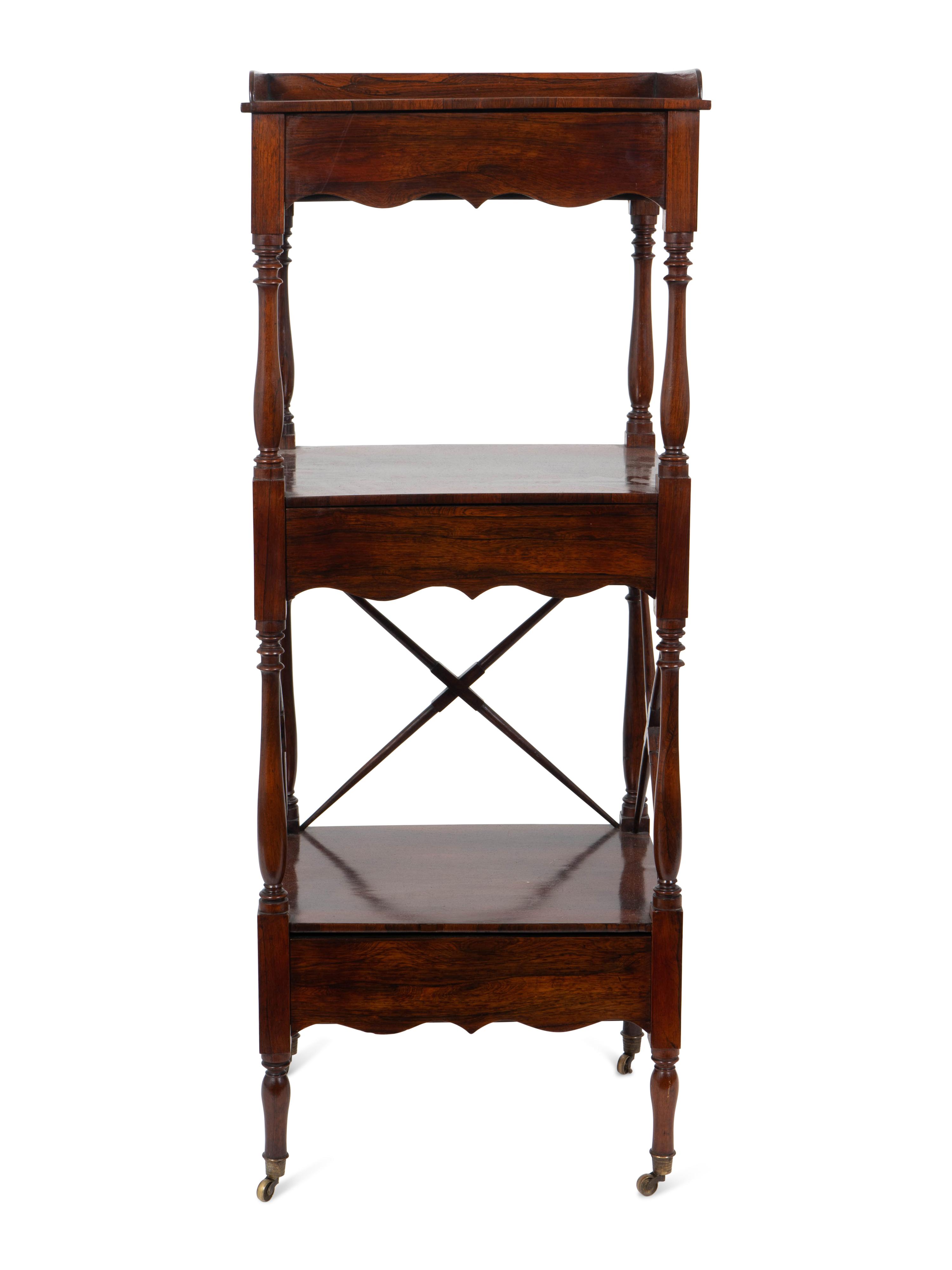 A Regency Rosewood Three Tier Etagere — 19TH CENTURY