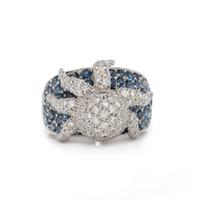 SAPPHIRE AND DIAMOND OCTOPUS RING