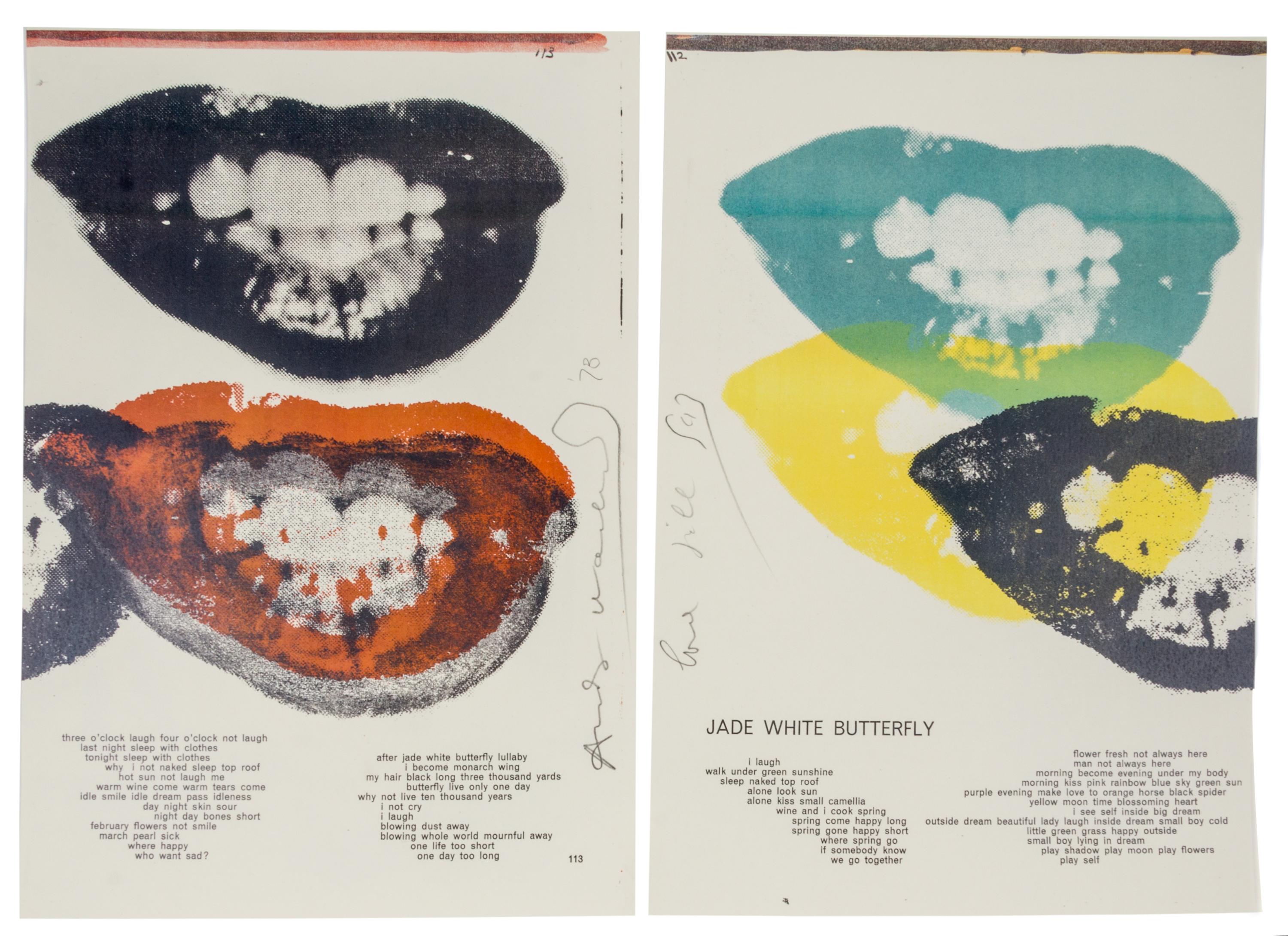 Andy Warhol, (American, 1928-1987), Marilyn Monroe I Love Your Kiss Forever 1964