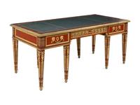 A Louis XVI Style Gilt Bronze Mounted Mahogany Bureau Plat After the Model by Guillaume Benneman