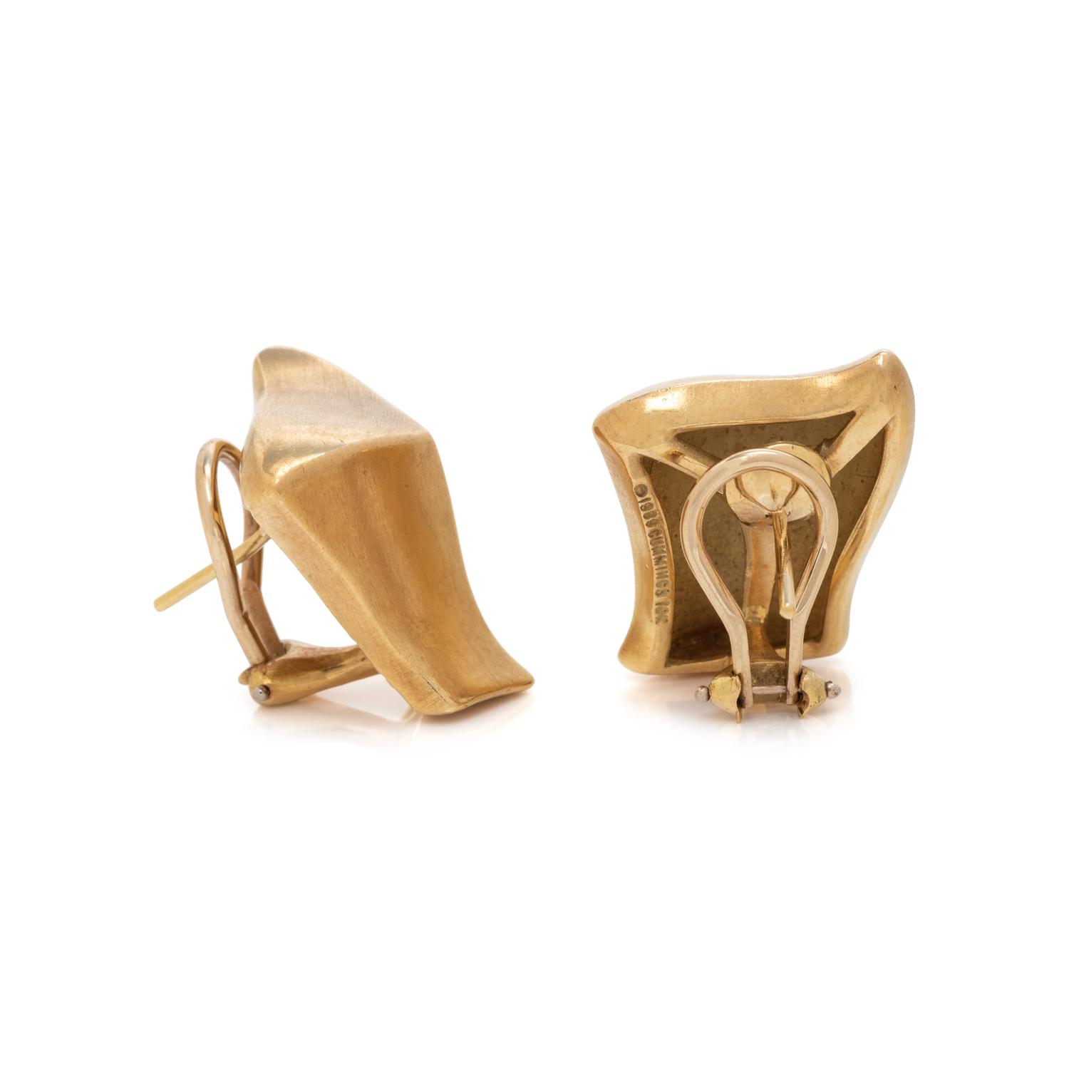 ANGELA CUMMINGS, YELLOW GOLD EARCLIPS