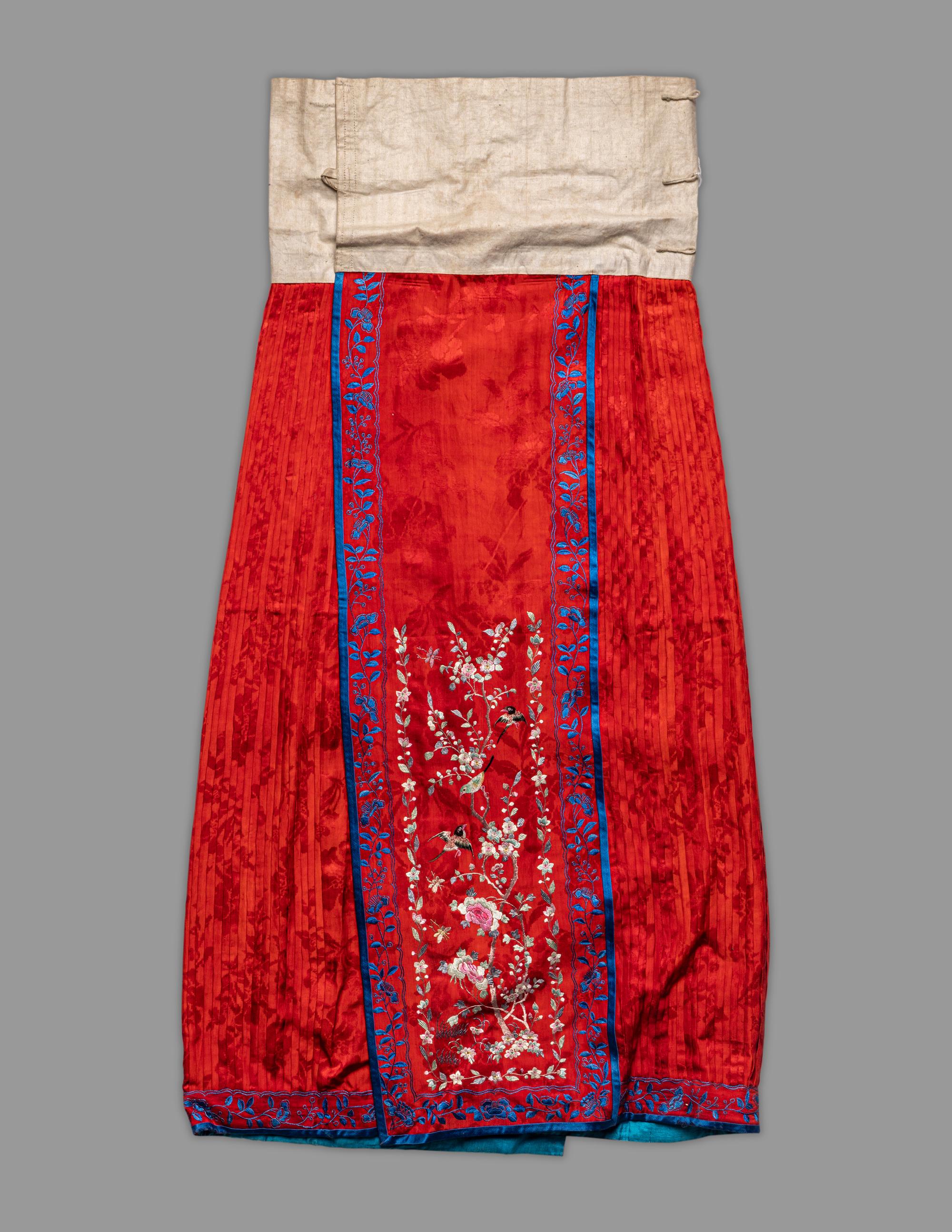 A Set of Chinese Embroidered Silk Lady's Jacket and Skirt