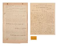 [RECONSTRUCTION]. Manuscript legal document outlining the use of campaign funds by African American politician, abolitionist, and minister, Richard H. CAIN (1825-1887) for an 1870 Charleston, South Carolina, election.