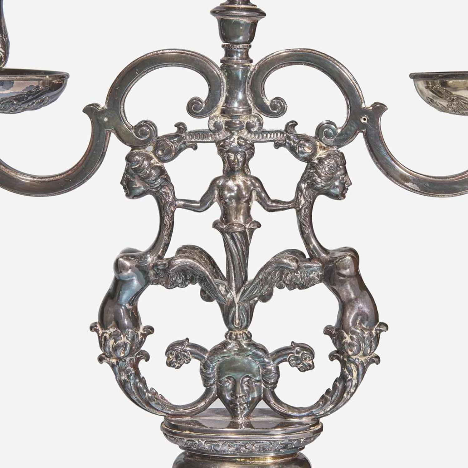 A Pair of Silver Metal Table Lamps