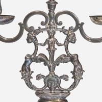 A Pair of Silver Metal Table Lamps