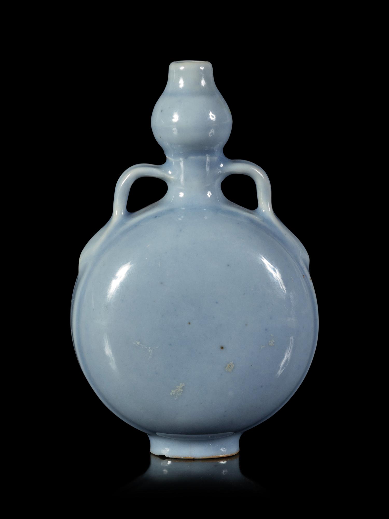 A Clair-de-Lune Glazed Porcelain Miniature Moon Flask