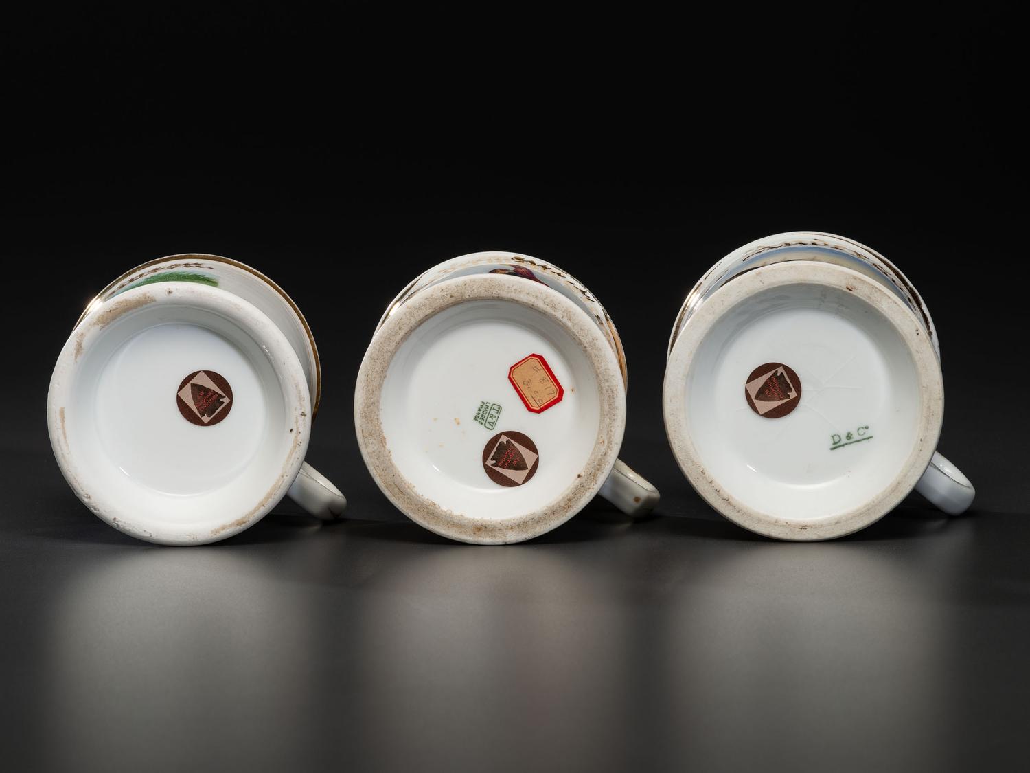 Three Farmer's Porcelain Occupational Shaving Mugs
