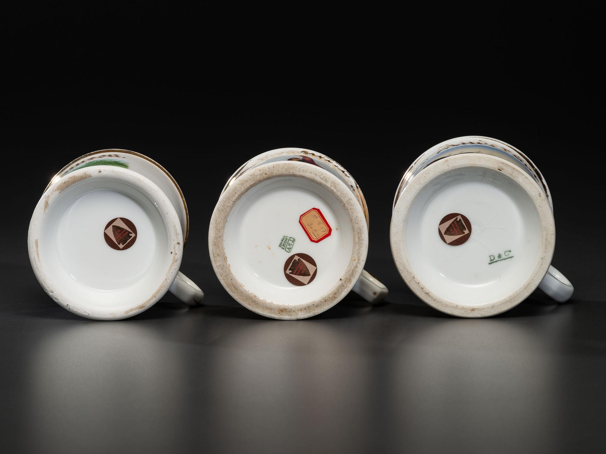 Three Farmer's Porcelain Occupational Shaving Mugs