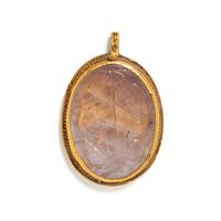 A Byzantine Rock Crystal Pendant with a Chi-Rho — Set in a gold pendant