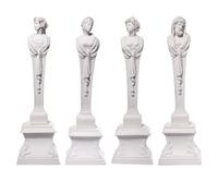 Four Mennecy Biscuit Porcelain Herm Figures Emblematic of the Seasons