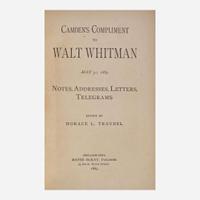 [Literature] [Whitman, Walt] Camden's Compliment to Walt Whitman…