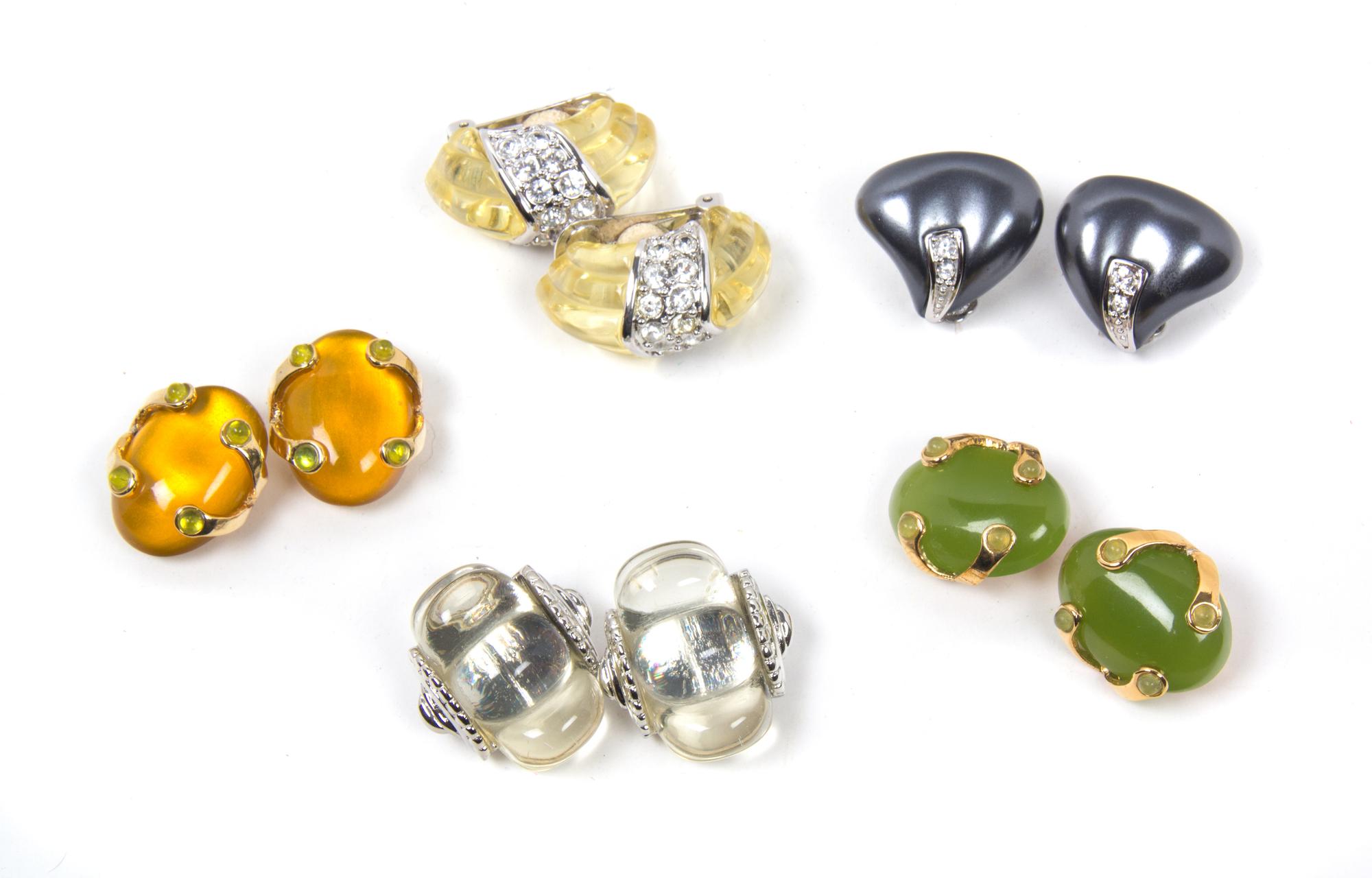 A Group of Kenneth Jay Lane Earclips,