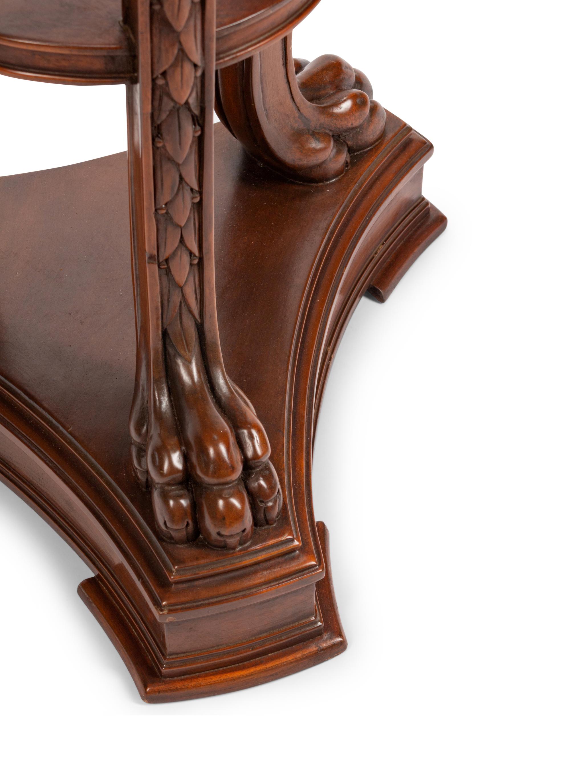 A George III Style Carved Mahogany Jardinière on Pedestal