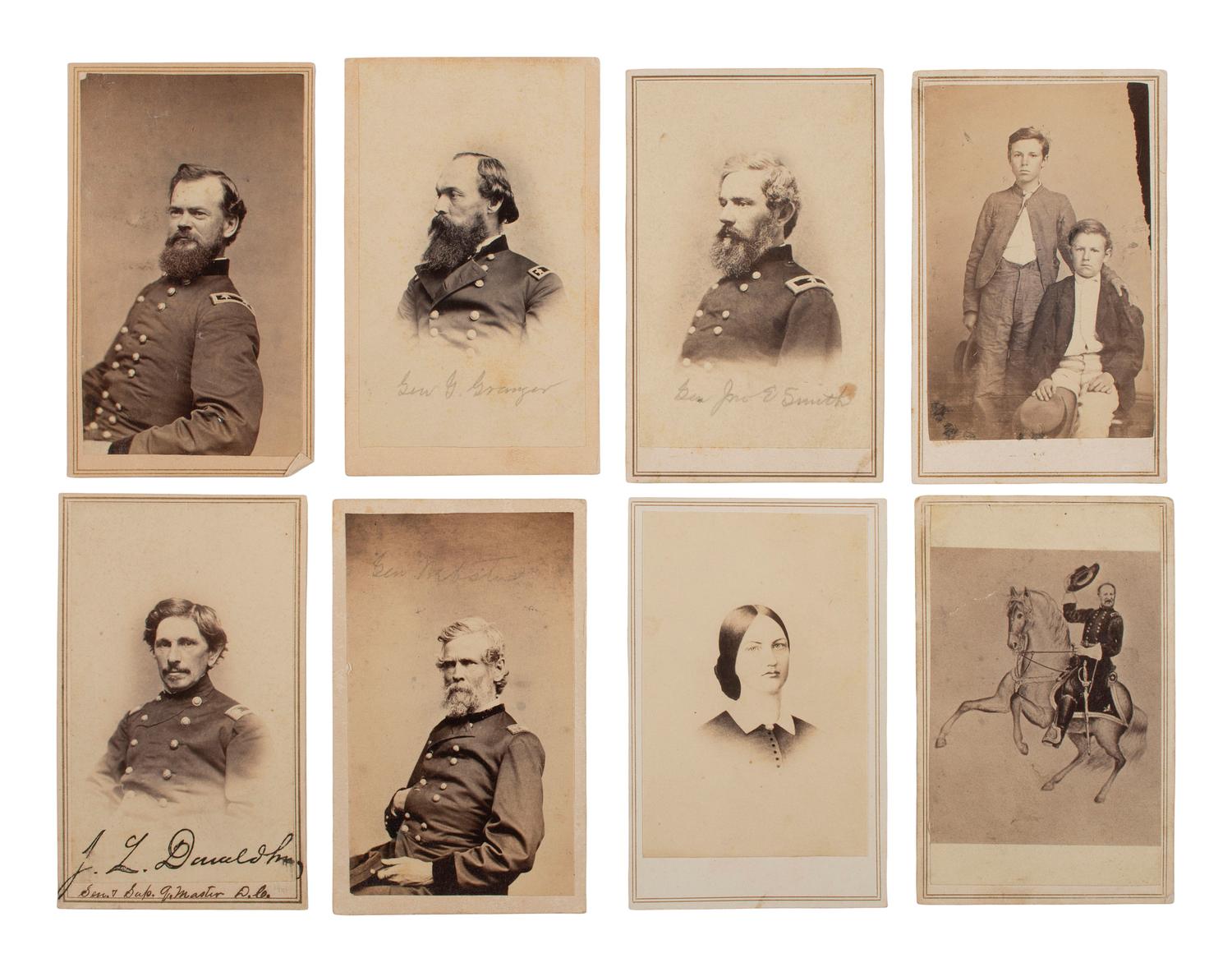 [CIVIL WAR] Civil War CDV collection likely assembled by a soldier, incl. generals, signed portraits, and a view of "The Castle" in Vicksburg, MS.