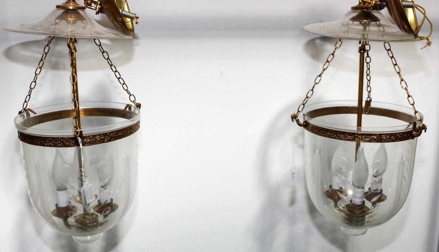 A Pair of Hanging Light Fixtures — 20TH CENTURY