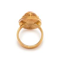 LUNA FELIX GOLDSMITH, YELLOW GOLD AND CORAL RING
