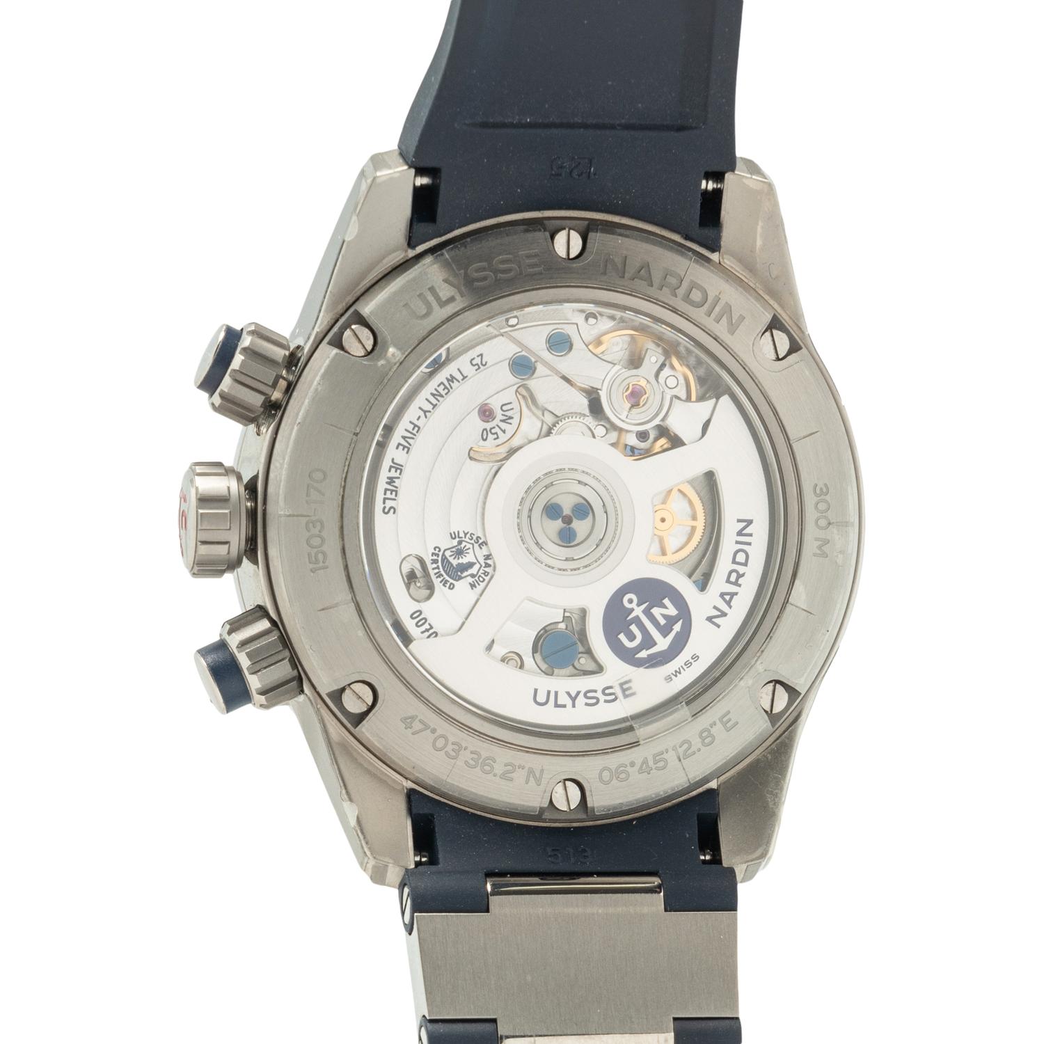 ULYSSE NARDIN, REF 1503-70LE-0A-MON TITANIUM 'DIVER CHRONOGRAPH MONACO YACHT SHOW LIMITED EDITION' WATCH, BOX & PAPERS