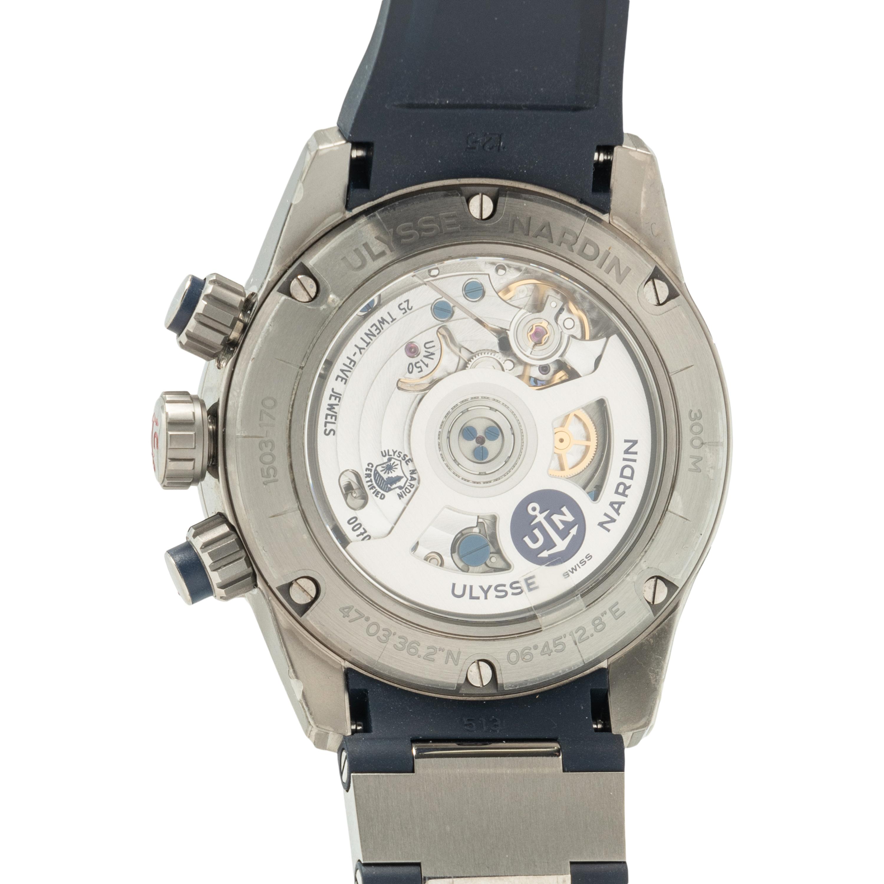 ULYSSE NARDIN, REF 1503-70LE-0A-MON TITANIUM 'DIVER CHRONOGRAPH MONACO YACHT SHOW LIMITED EDITION' WATCH, BOX & PAPERS