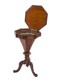 A Victorian Walnut Sewing Table