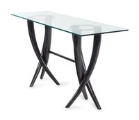 A Contemporary Enameled Metal and Glass Console Table
