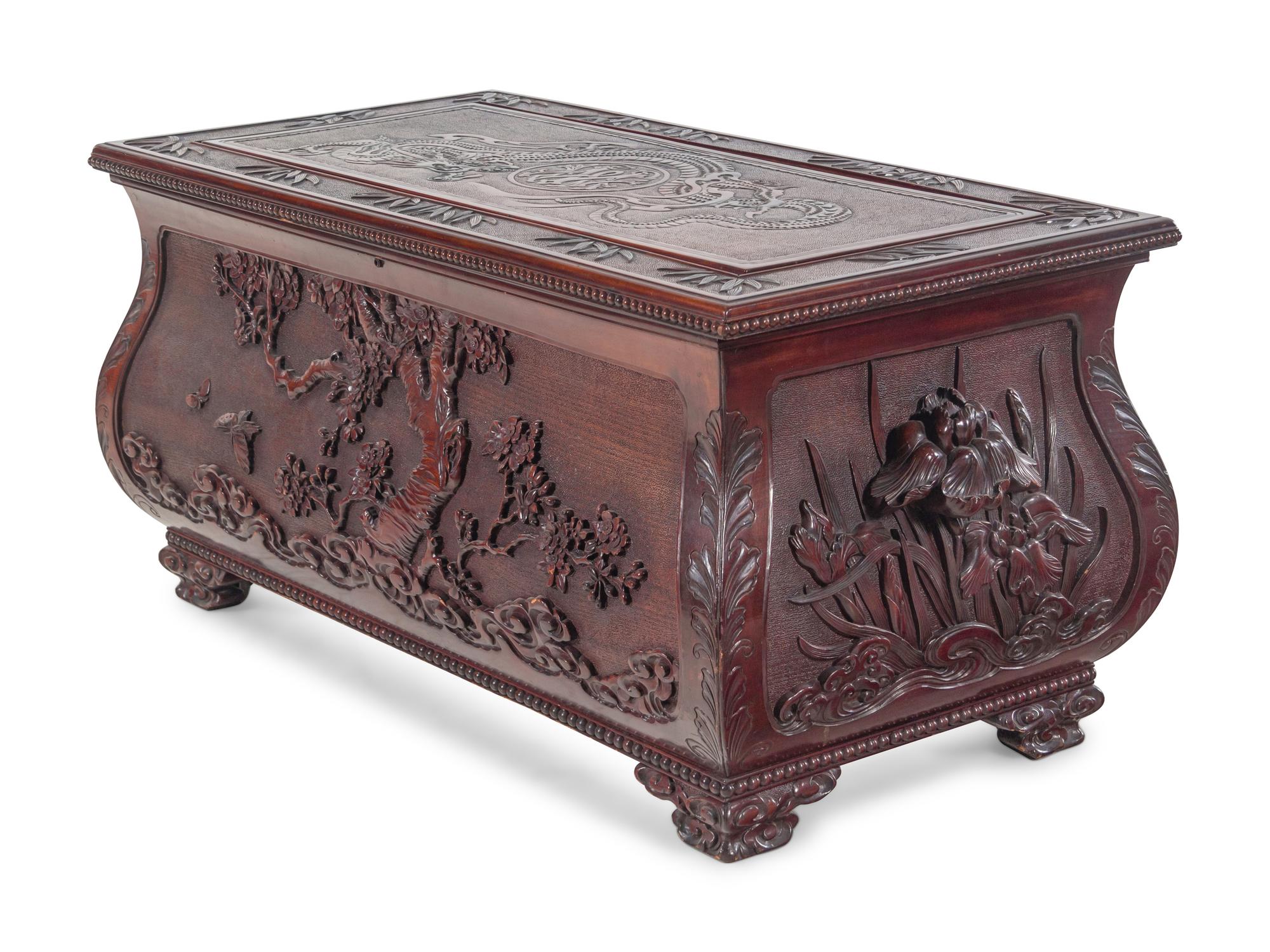 A Japanese Export Hardwood Chest