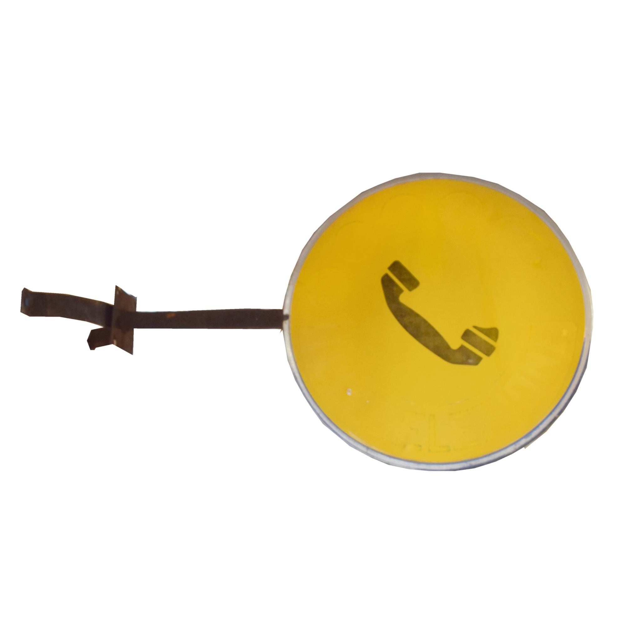 A Mid-Century Metal Telephone Sign 25" W x 12" D x 19" H — Italy, mid-20th Century