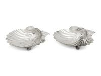 A Pair of Silver Shell-Form Dishes