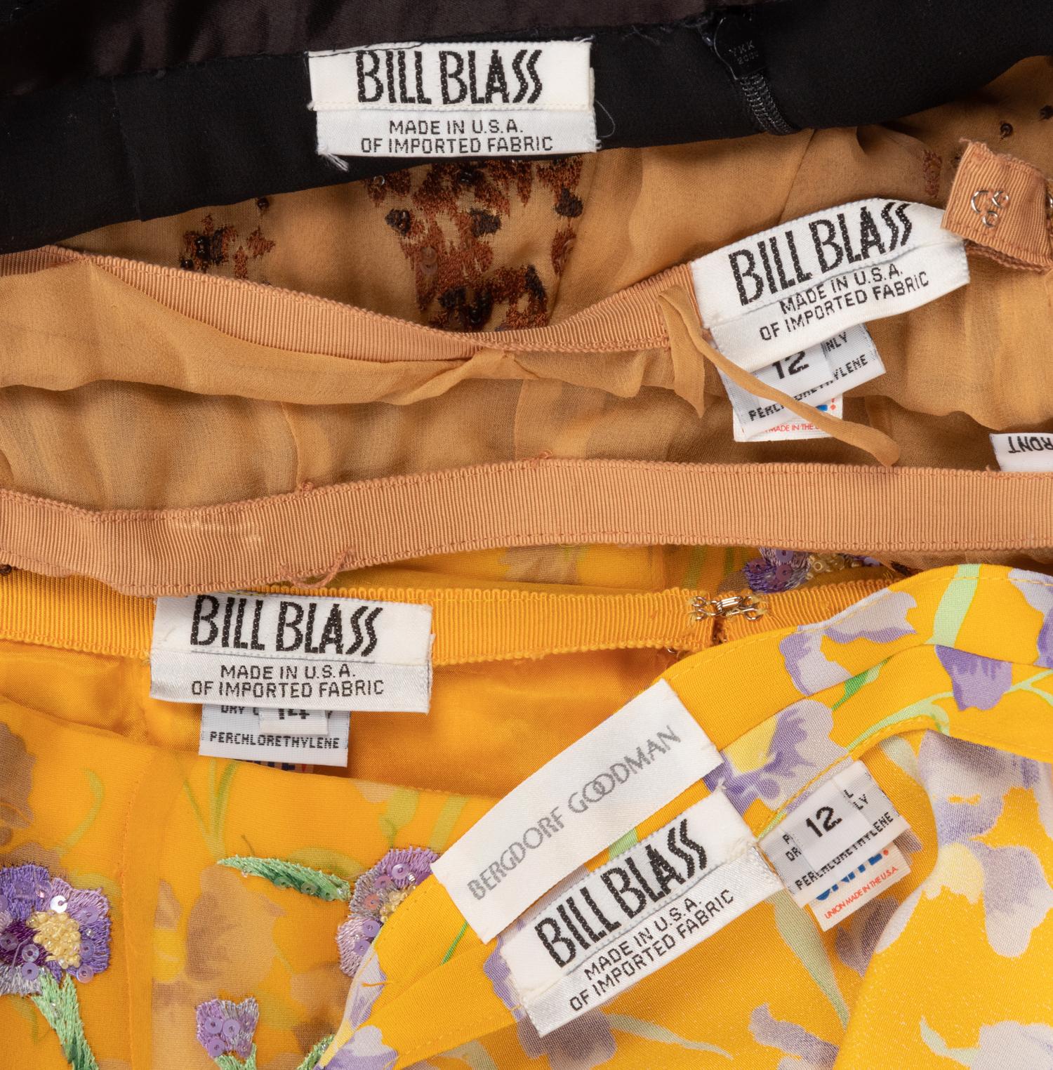Five Bill Blass Pieces: One Three-Piece Ensemble, Two Embellished Skirts