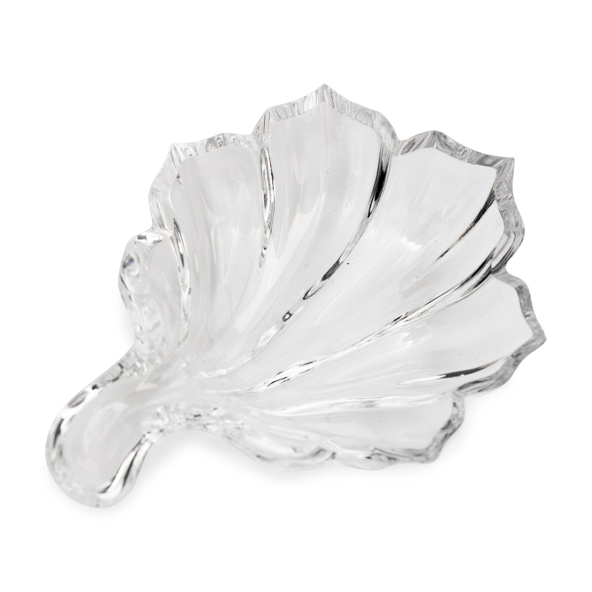 A Group of Eight Baccarat Leaf Form Nut Dishes