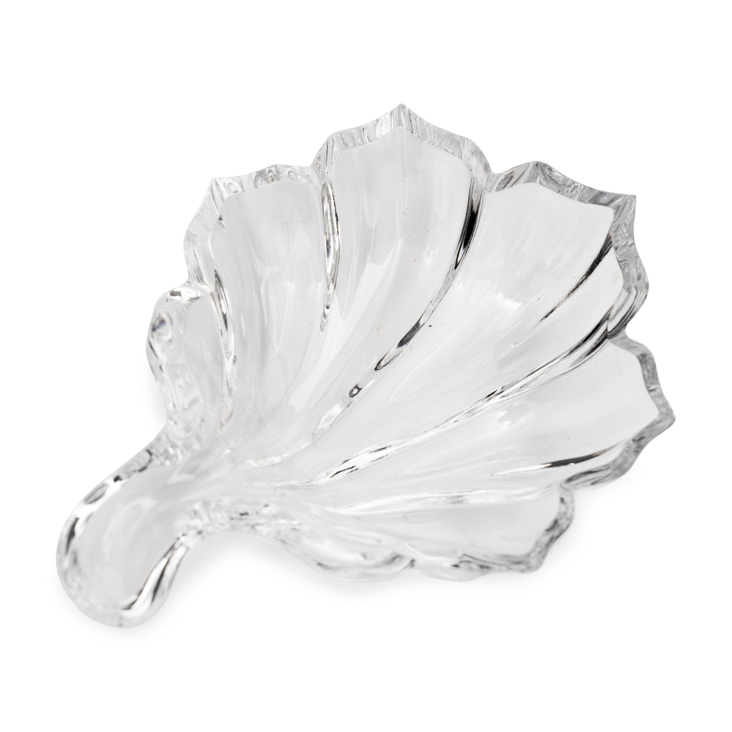 A Group of Eight Baccarat Leaf Form Nut Dishes