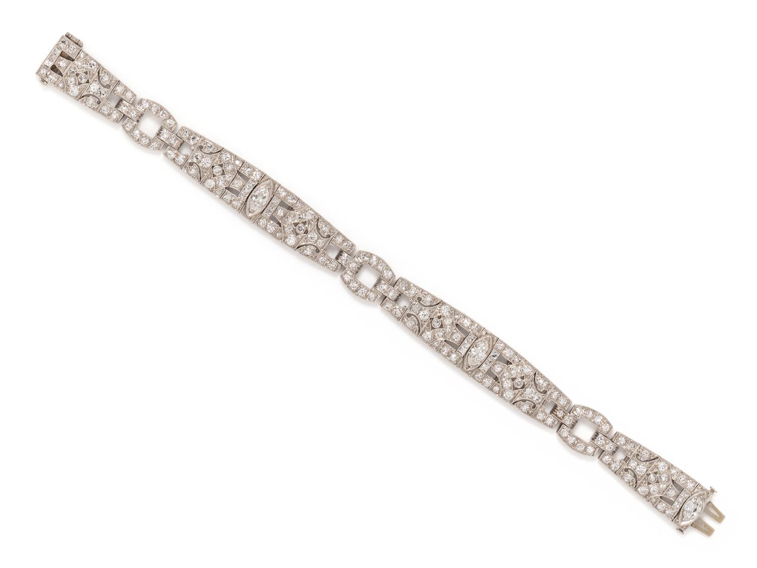 ART DECO, PLATINUM AND DIAMOND BRACELET