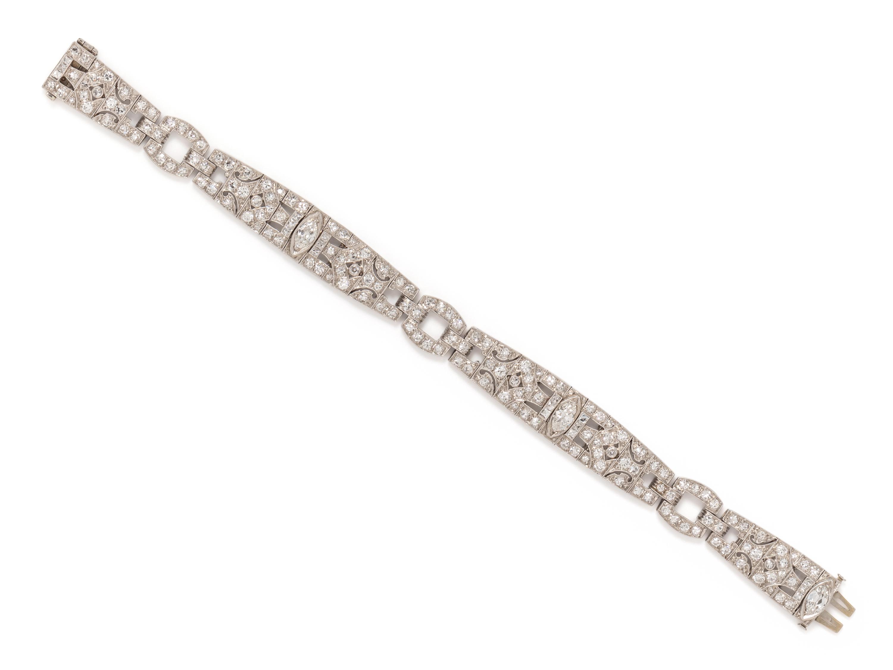 ART DECO, PLATINUM AND DIAMOND BRACELET