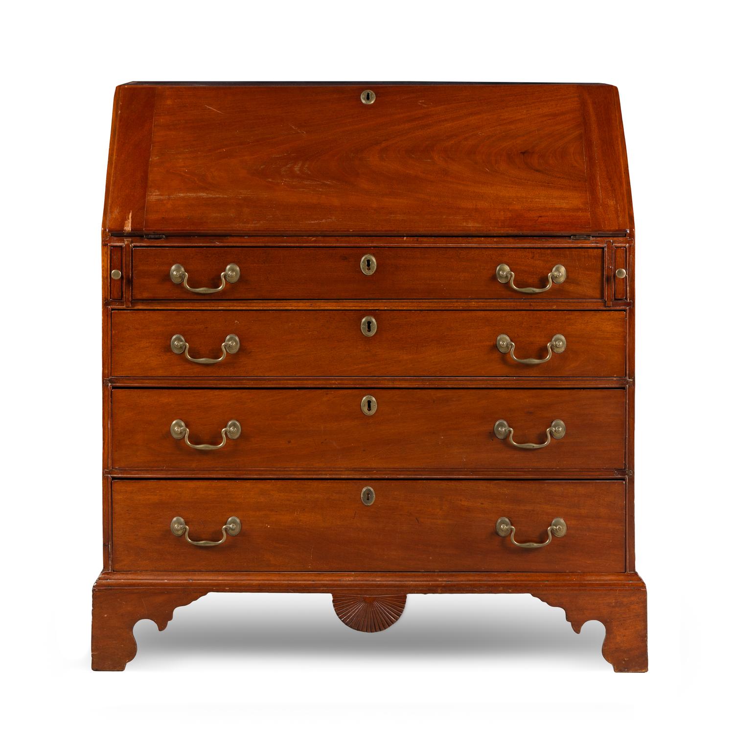 A Chippendale Carved Mahogany Slant-Front Desk