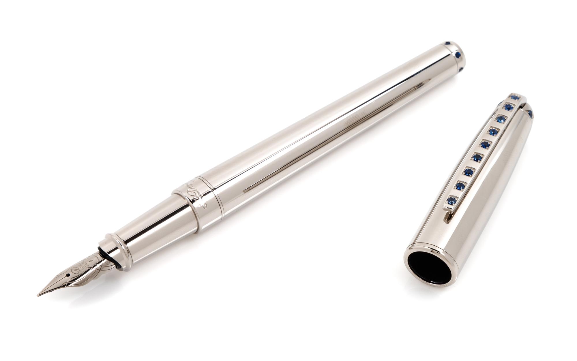 An S.T. Dupont Sky and Fire: Sky Limited Edition Sapphire-Inset Fountain Pen