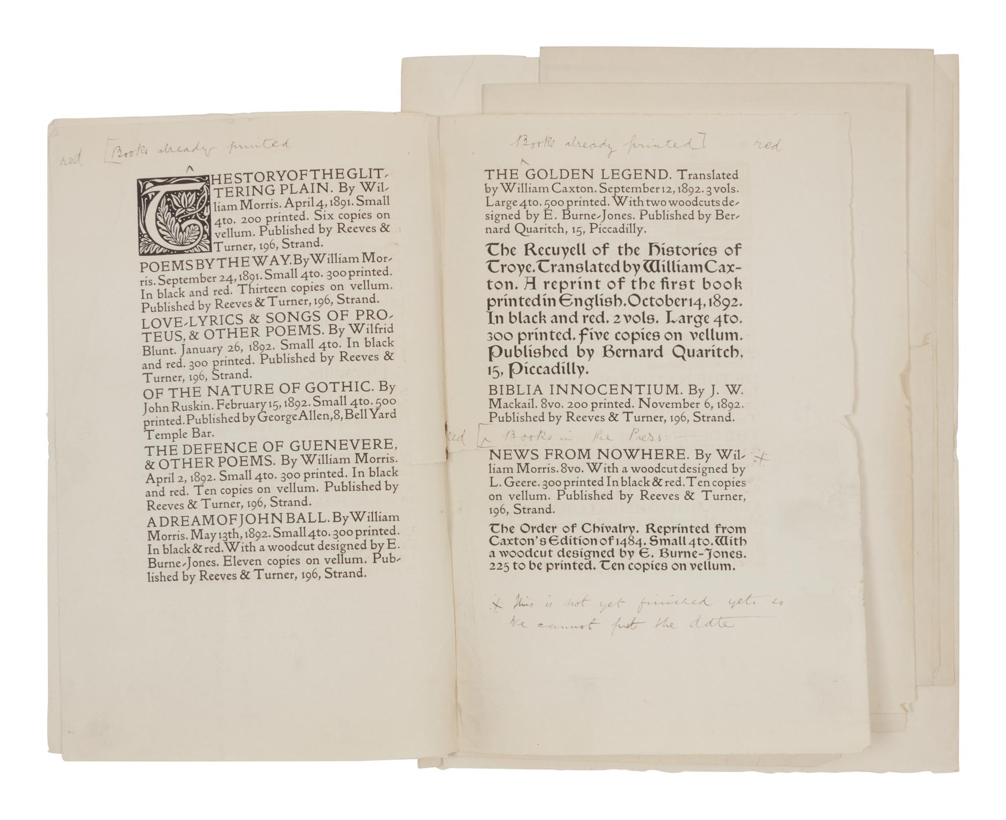 [KELMSCOTT PRESS]. When Adam Delved and Eve Span .... [Ancoats Brotherhood, 1894-5].