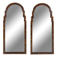 A Pair of Queen Anne Style Faux Tortoise Shell Pier Mirrors