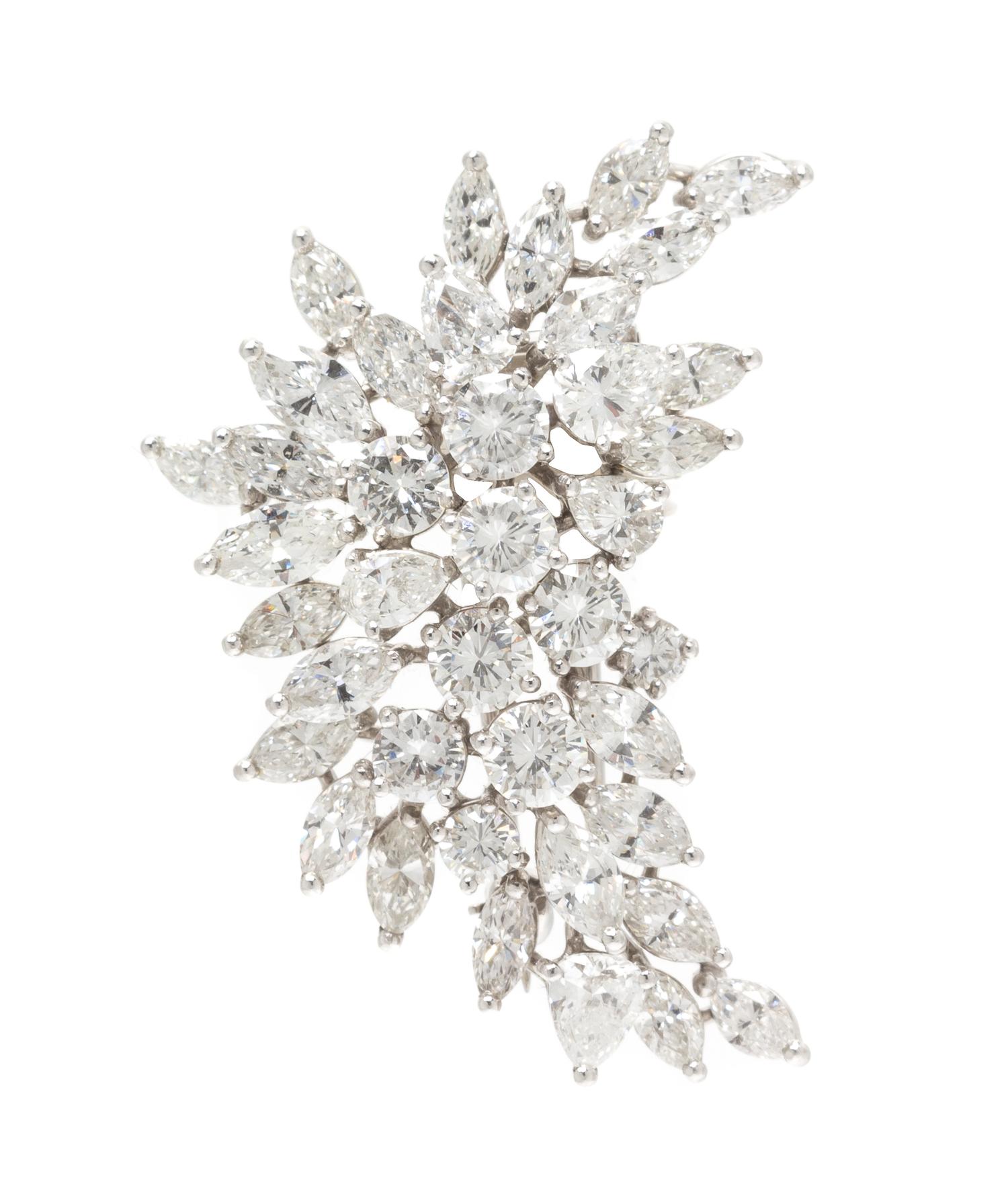 A Platinum and Diamond Spray Brooch, 7.80 dwts.