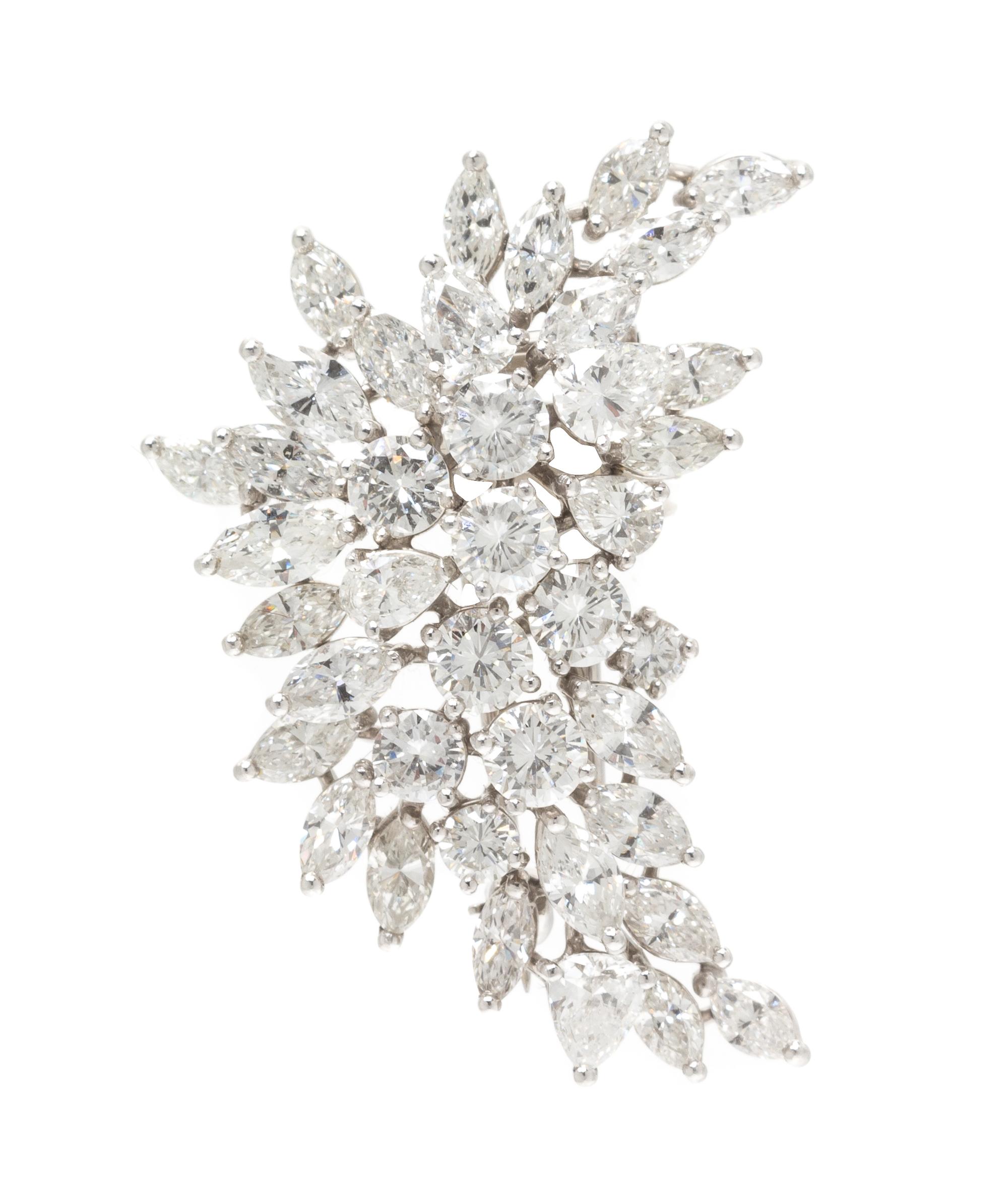 A Platinum and Diamond Spray Brooch, 7.80 dwts.