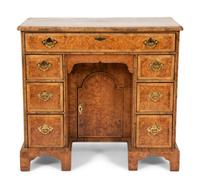 A George II Style Yew and Walnut Kneehole Desk
