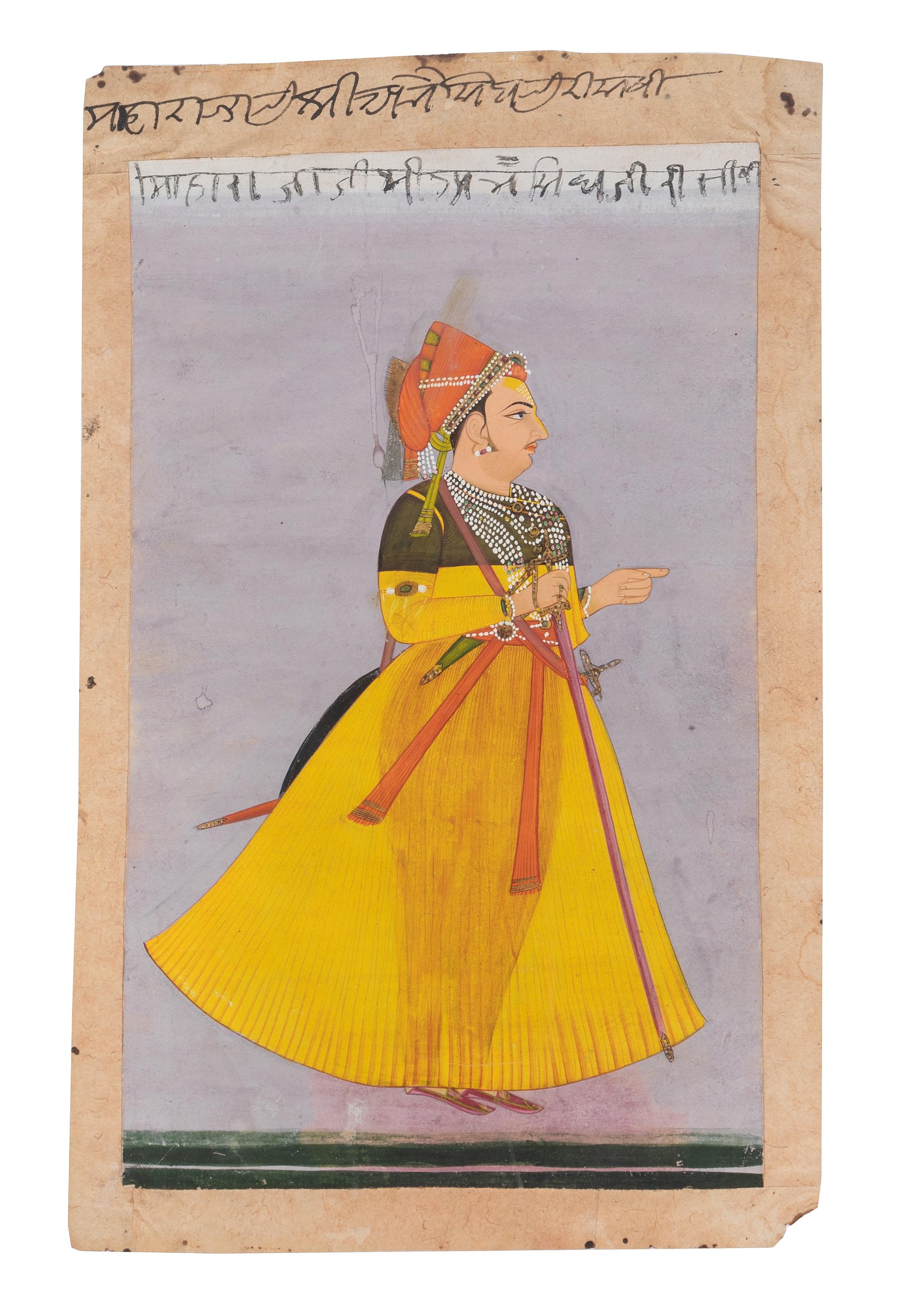 An Indian Miniature Painting 12 x 7 1/2 inches (image). — 18TH/19TH CENTURY