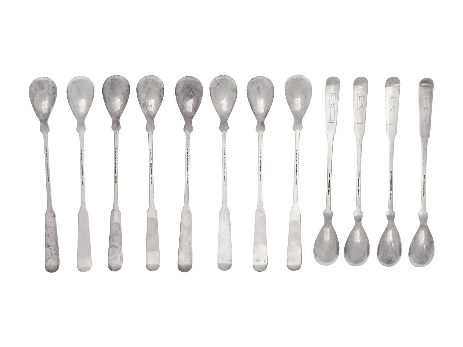 Twelve American Silver Cocktail Spoons