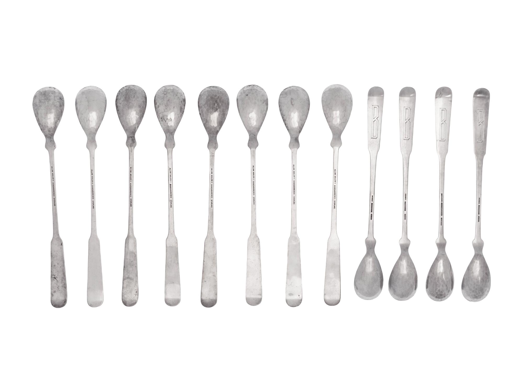 Twelve American Silver Cocktail Spoons