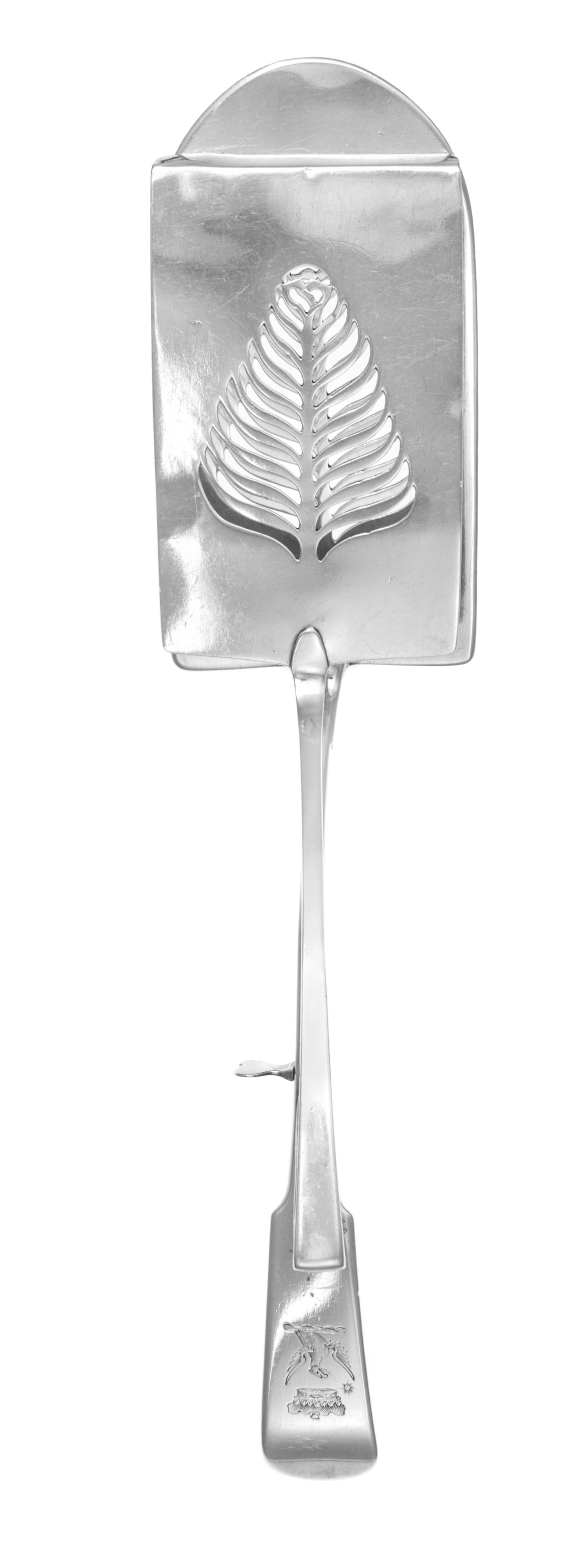 An Irish George III Silver Asparagus Server, Arthur Murphy, Dublin, 1808, having a foliate pierce-decorated tong, the handle worked to